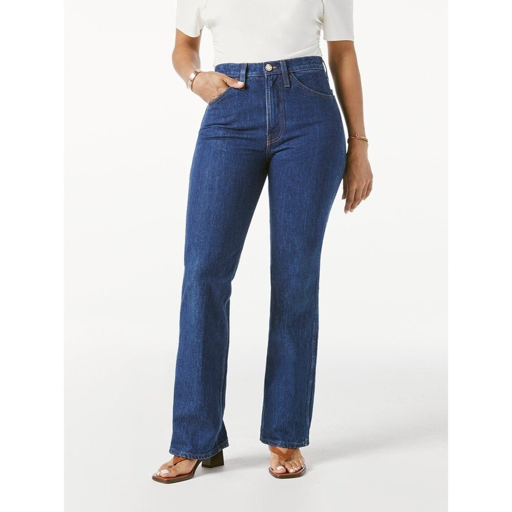 New Frame Denim Le Italien Pixie Flare Jeans Vintage Blue Wash Size 25x32